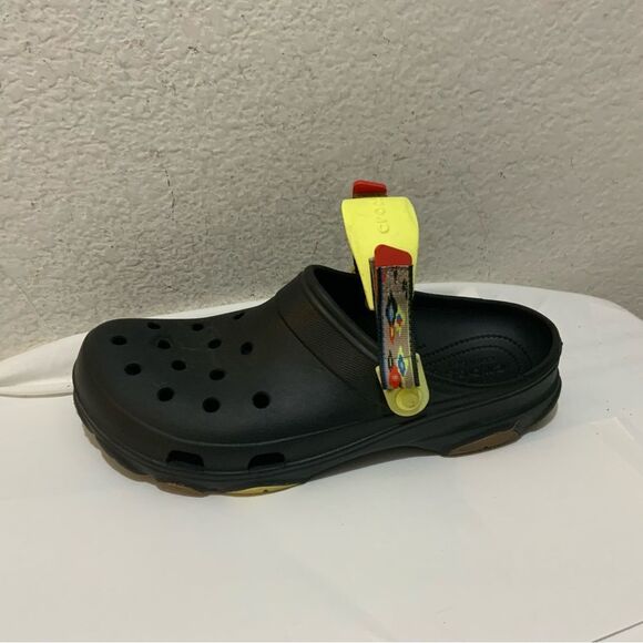 Classic Black Crocs Ikat with Yellow Velcroed Detailing main image 7